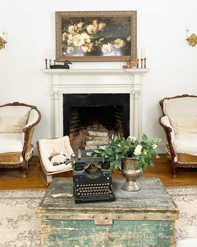 Distressed Accent Table Creates a Rustic Look