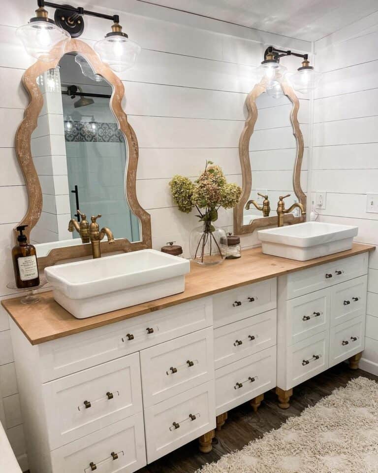 Double Vanity Sinks in Country Style