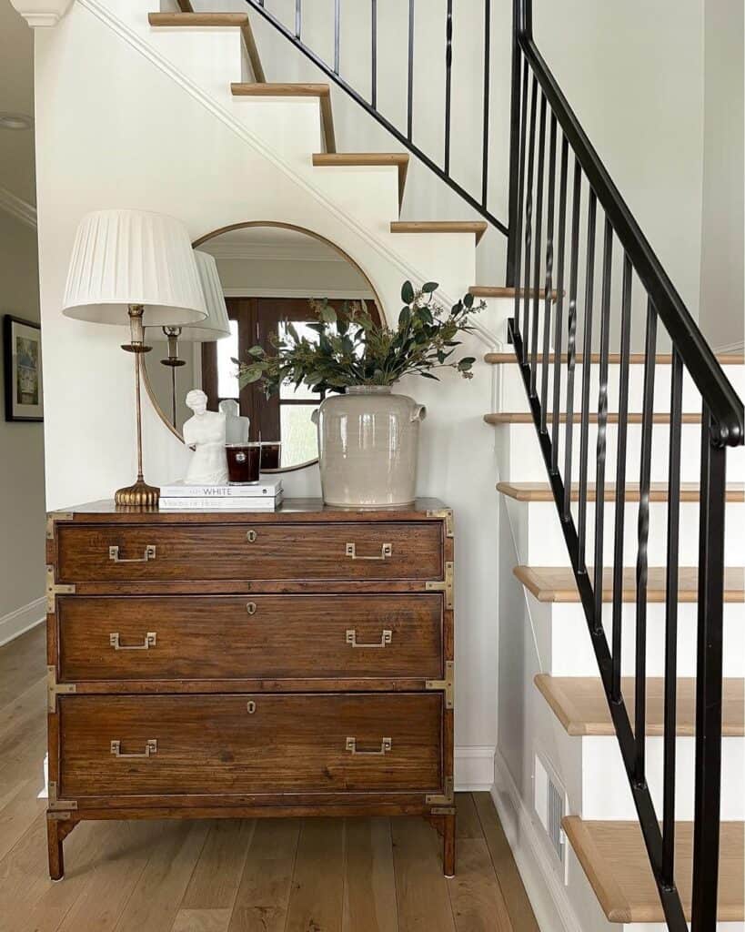 Dresser Décor for Staircase Nook