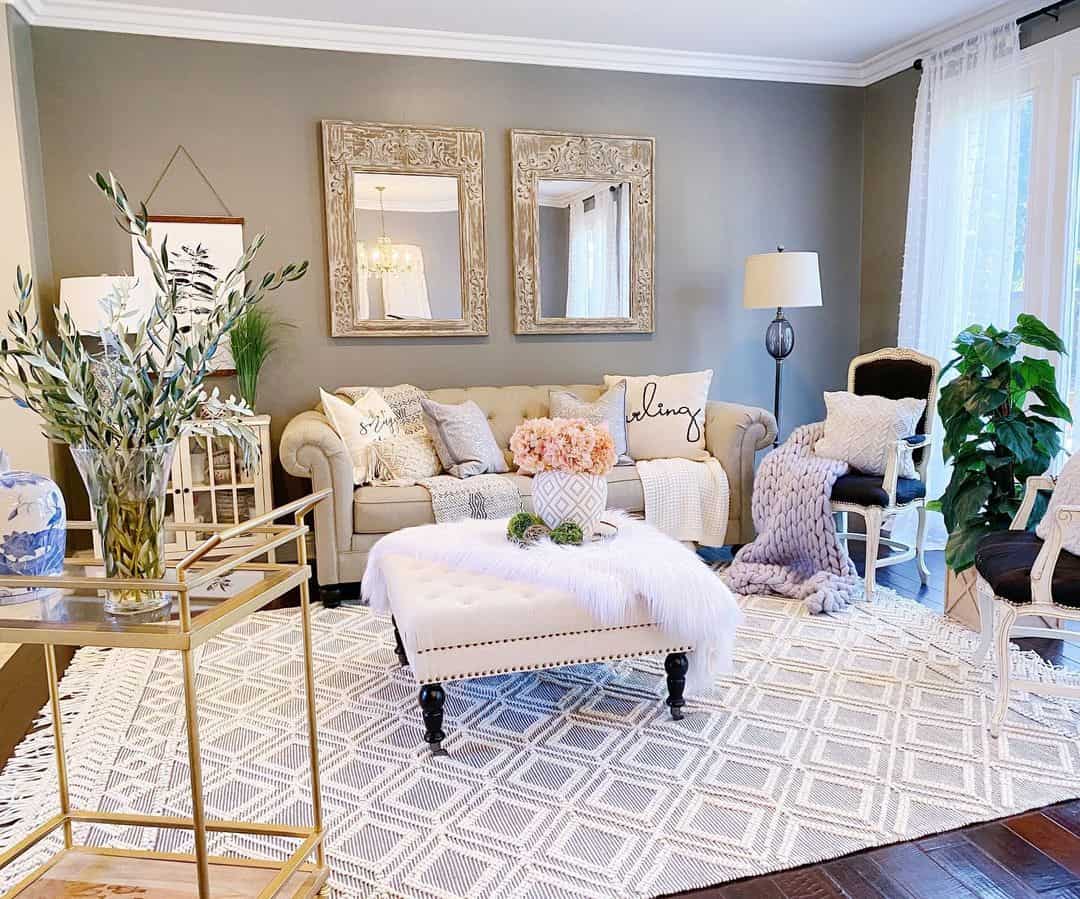 Earth-toned and Monochromatic Living Room - Soul & Lane