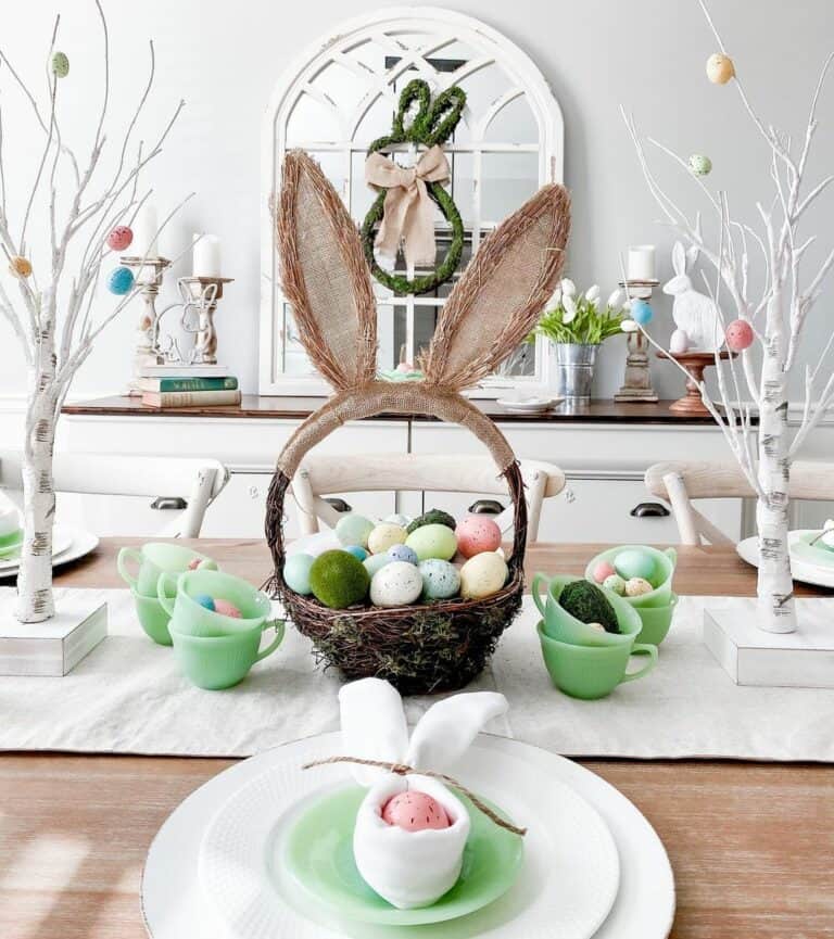 Easter Table Décor With Jadeite Dishes