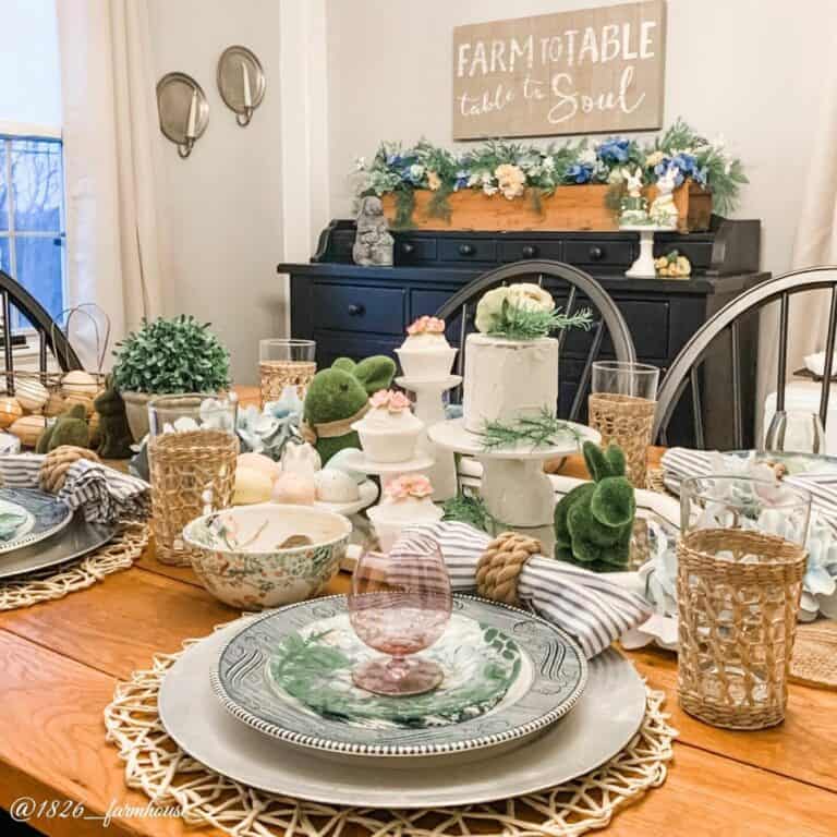 Elegant Easter Table Décor With Farmhouse Accents
