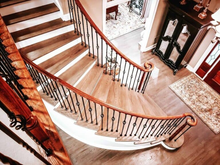 Elegant Stairs With Curved Banister