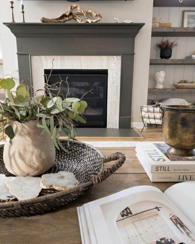 Elegant Tiled Fireplace With Charm