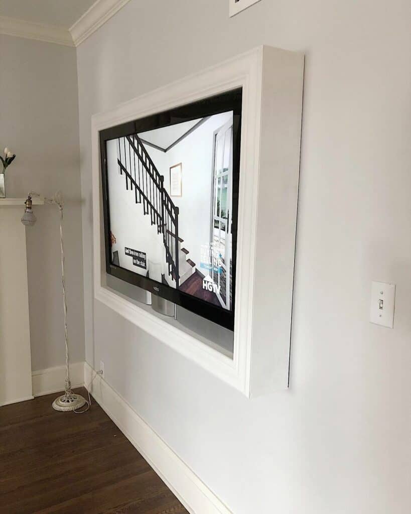 Elegant White TV Frame Ideas