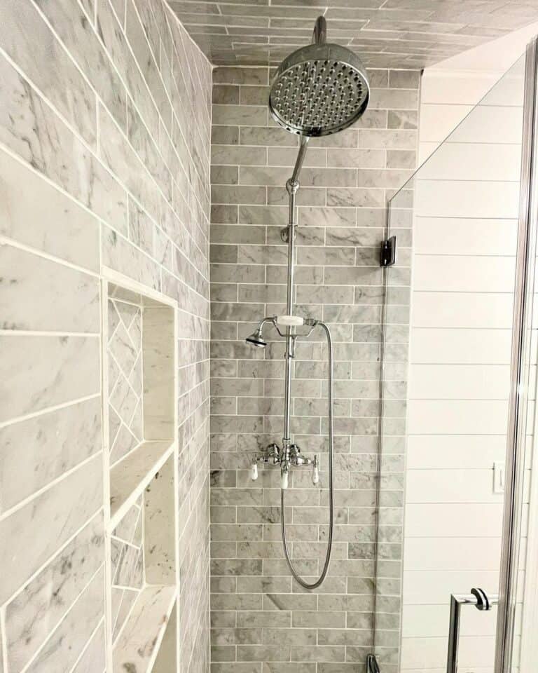 Embracing Texture in Gray Marble Shower