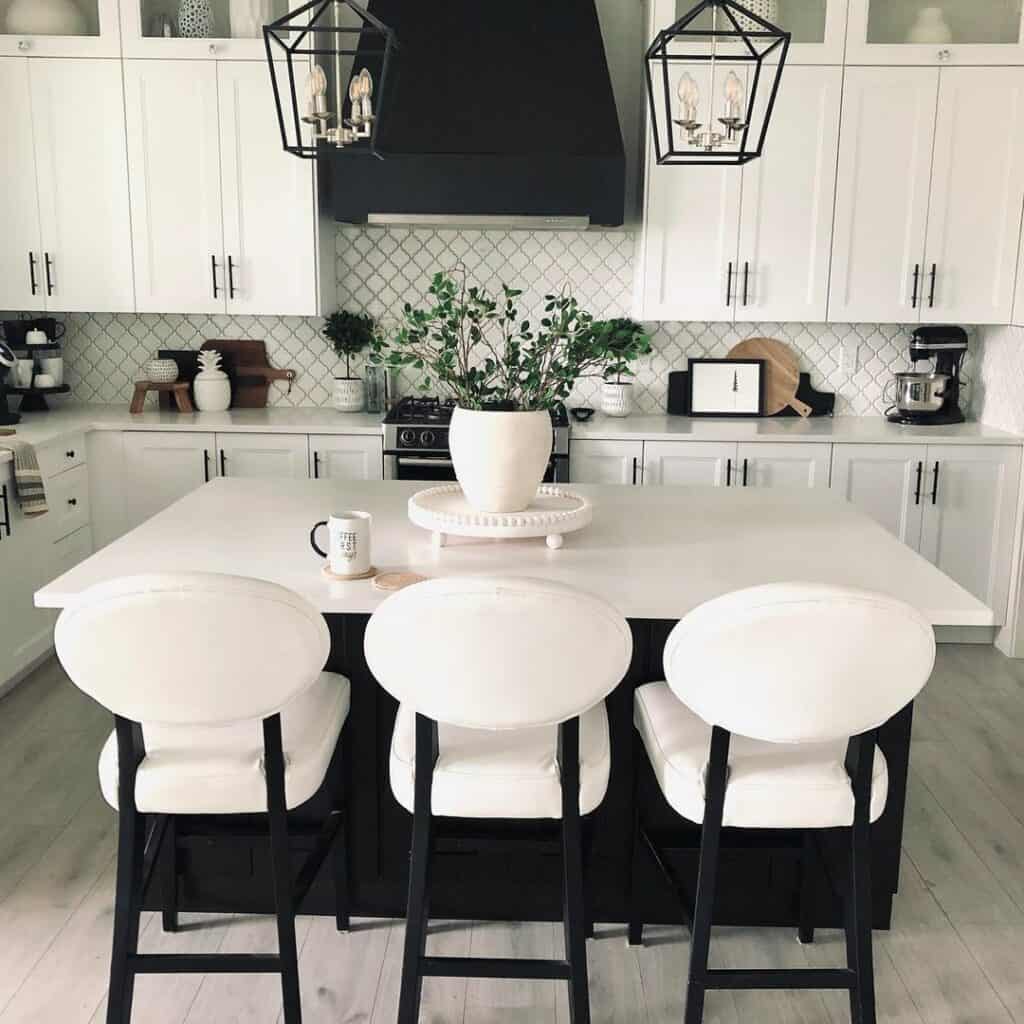 Enchanting Black and White Farmhouse Kitchen