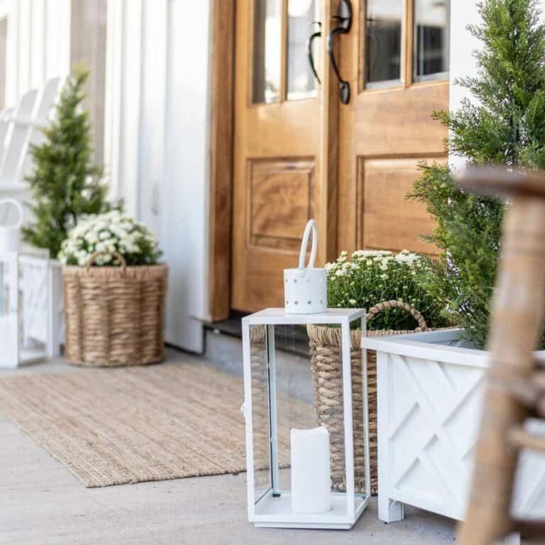 Enchanting Porch Décor With Potted Juniper Trees