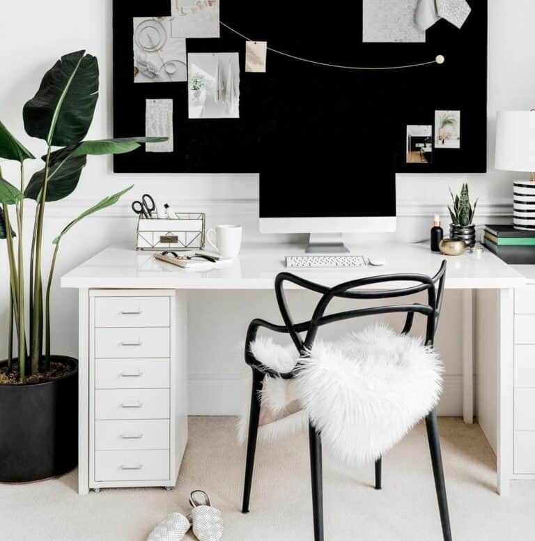 Engaging Black and White Home Office