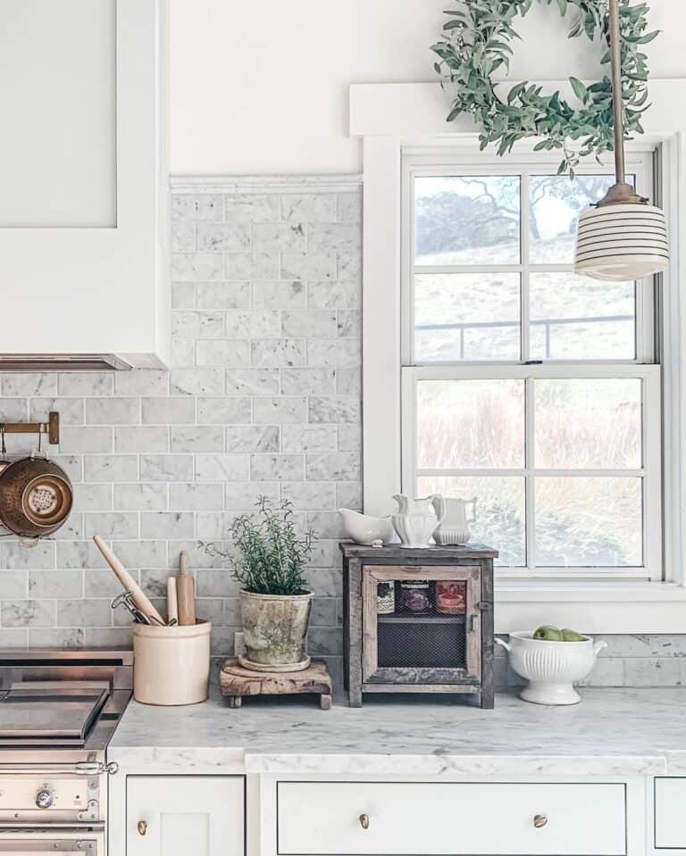 English-country Kitchen With Fresh Lavander