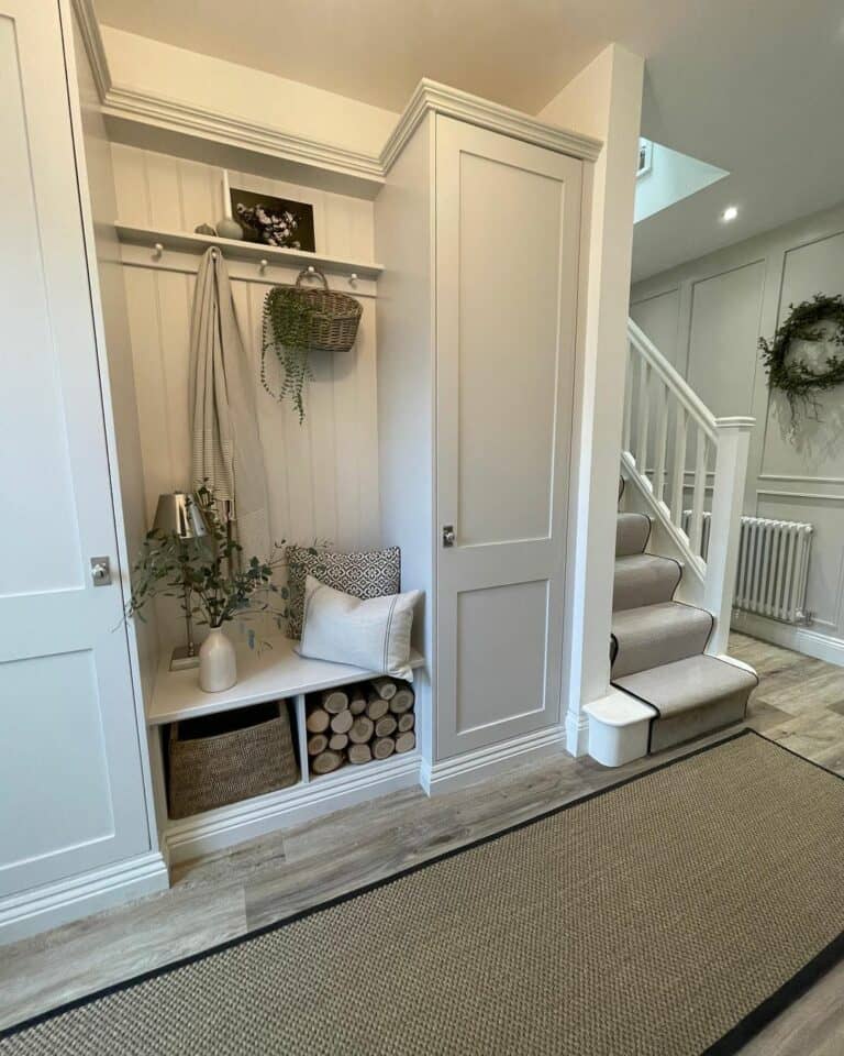 Entryway With a Cozy Seating Corner