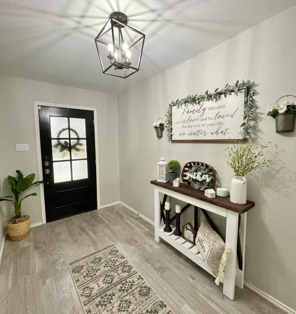 Espresso Wood Farmhouse Entry Table