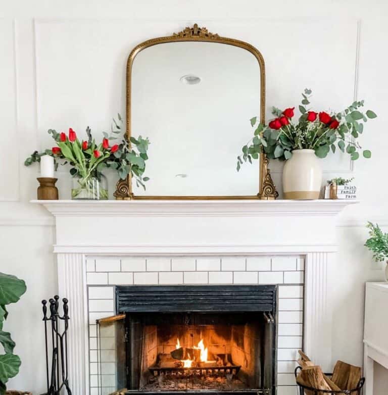 Ethereal Charm With Fireplace Mantel