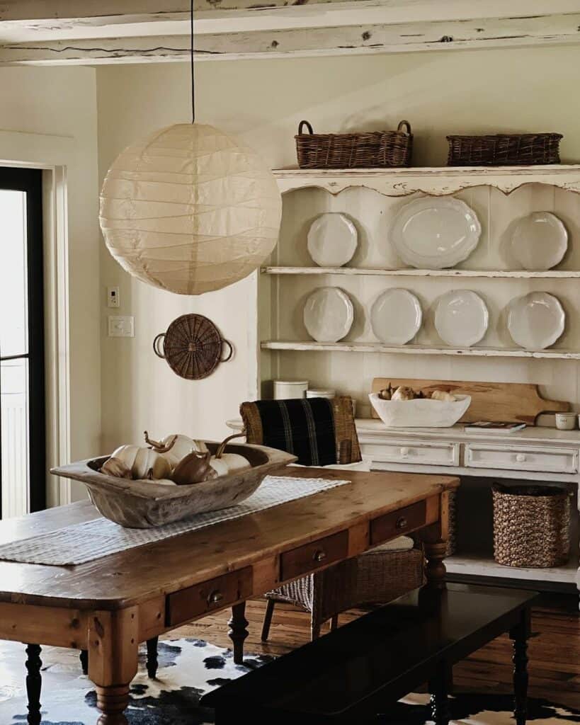 European Dining Room With Farmhouse Table