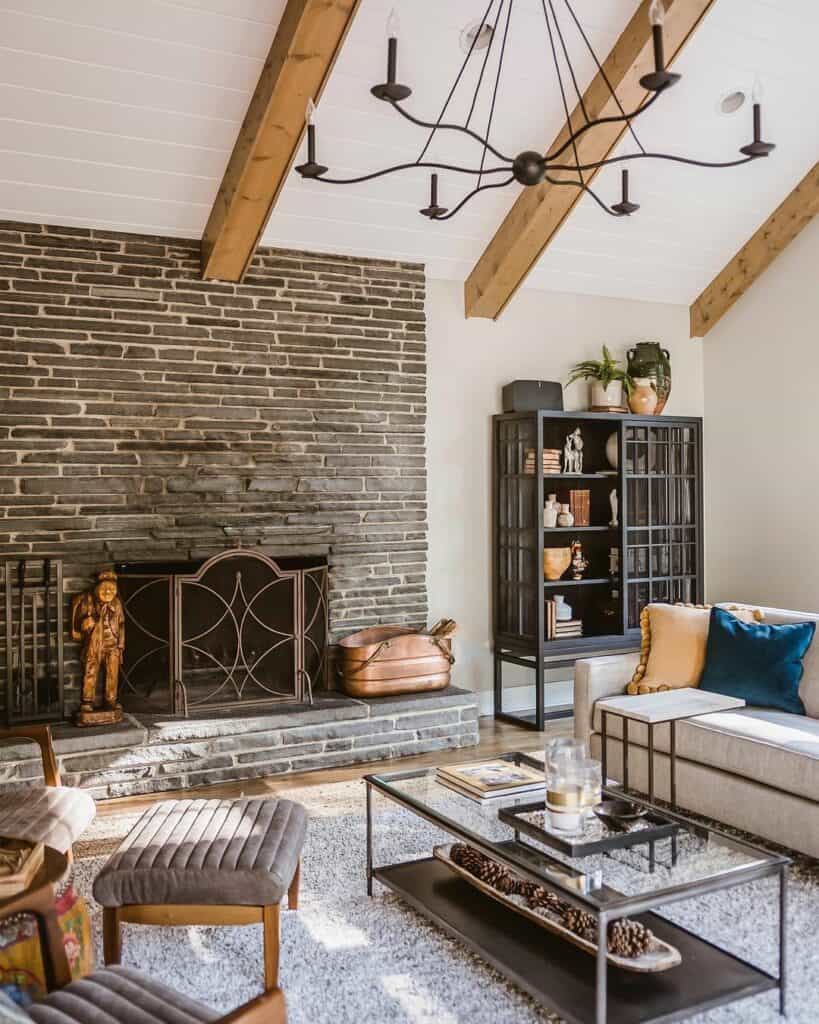 Exposed Wood Beams Adorn Vaulted Ceiling