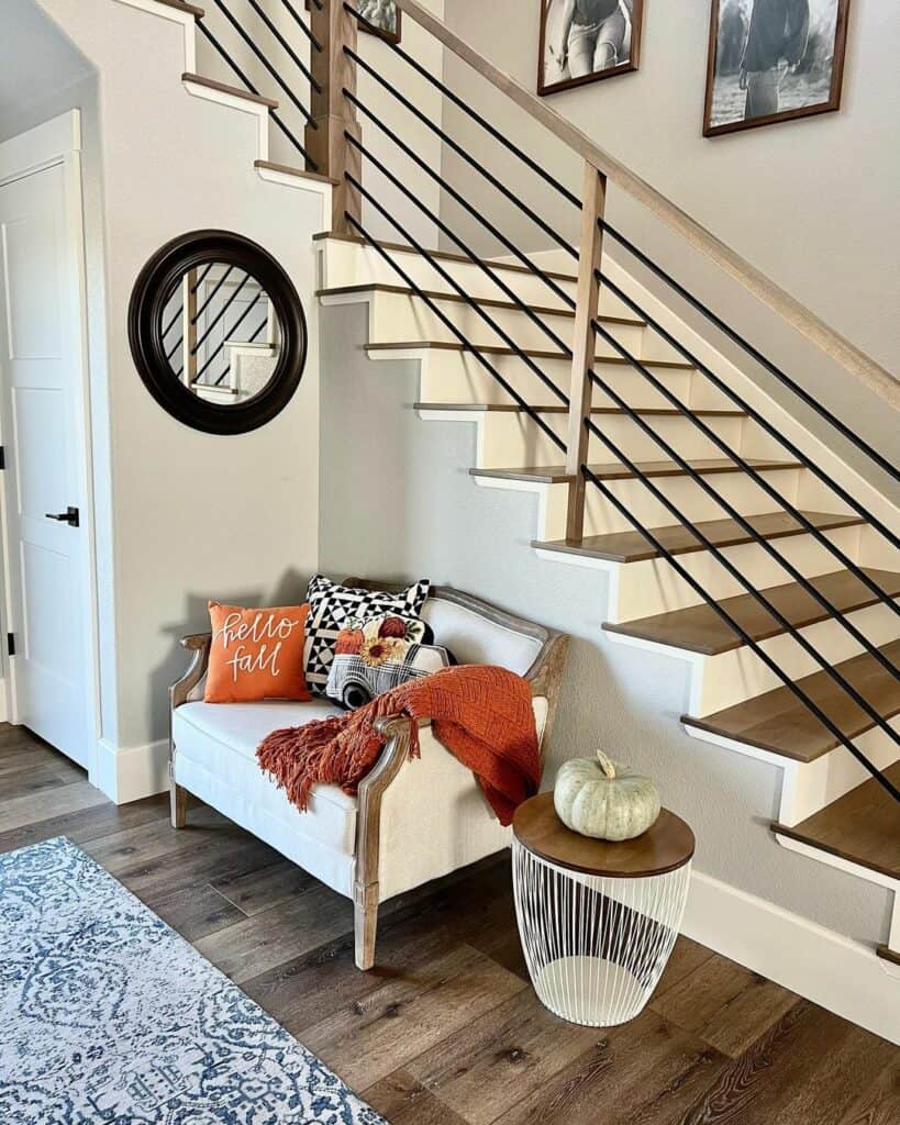 Fall Décor for Modern Staircase