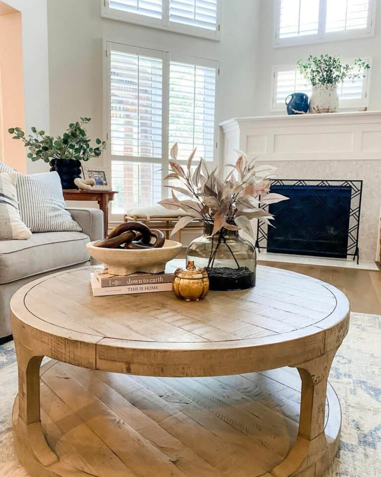 Fall Touches for Round Coffee Table
