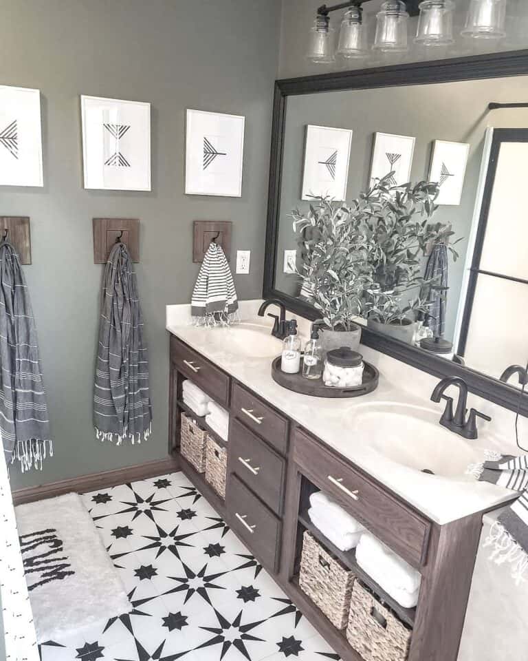 Farmhouse Bathroom With Geometric Accents