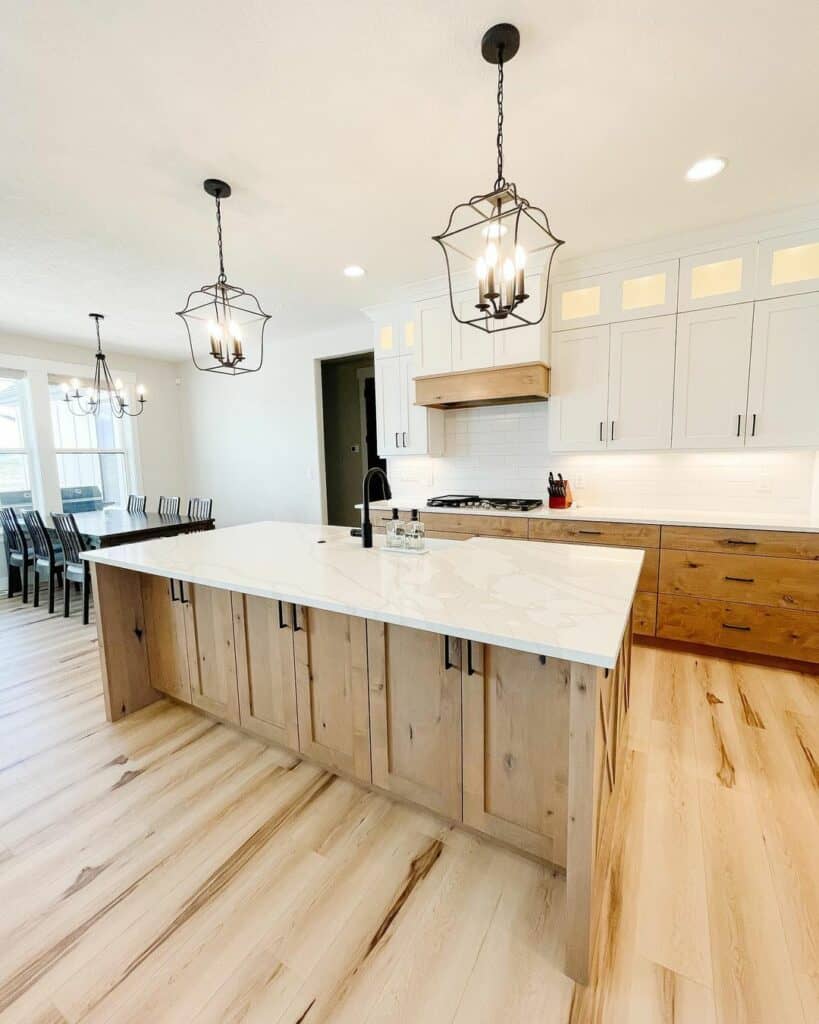 Farmhouse Kitchen With Wooden Cabinetry