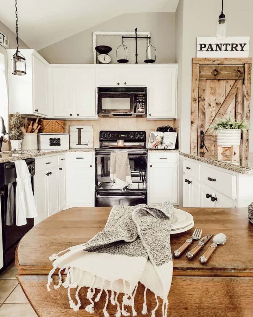 Farmhouse Kitchen with Black Hardware