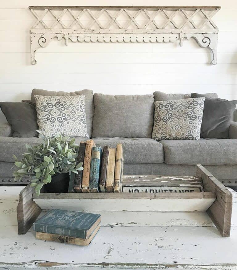 Farmhouse Living Room With Rustic Acents
