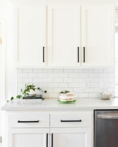 Farmhouse White Kitchen Cabinets With Black Hardware