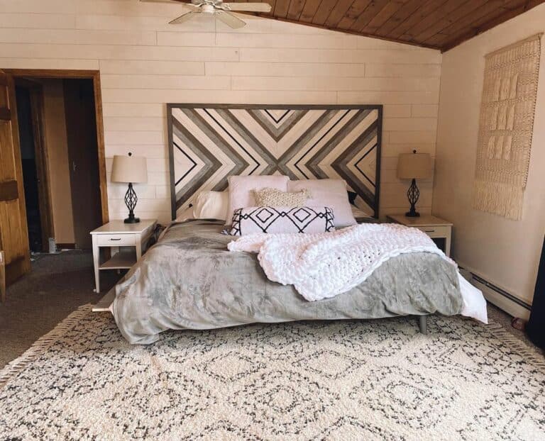 Feature Headboard and Moroccan Rug