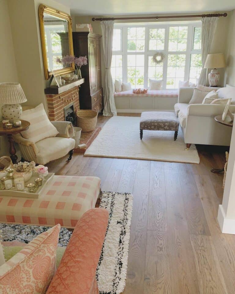 Feminine Farmhouse-inspired Living Room Design