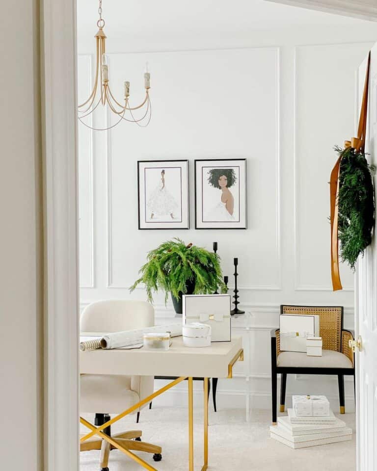 Feminine Minimalist Home Office