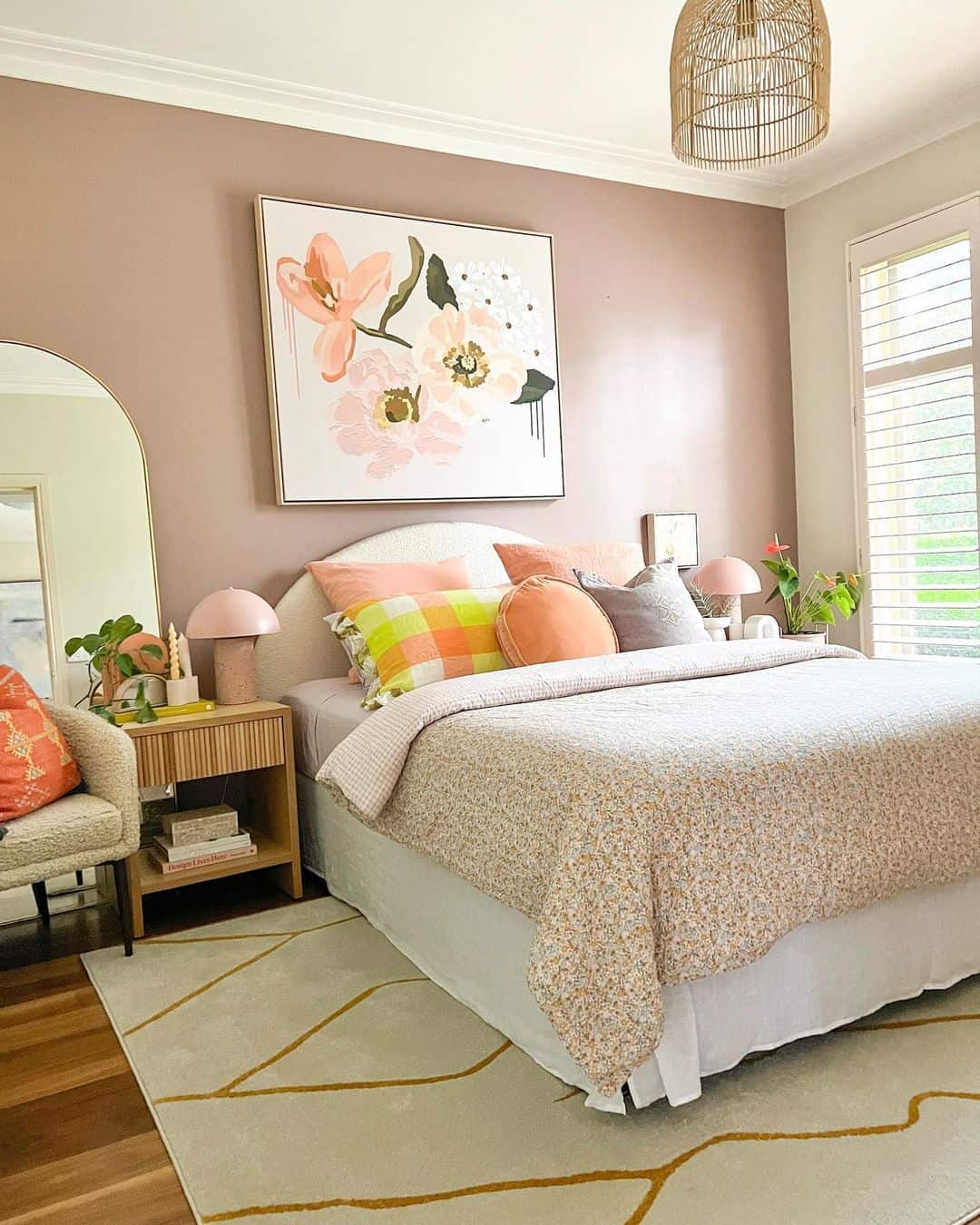 Feminine Pink Bedroom With Floral Print - Soul & Lane