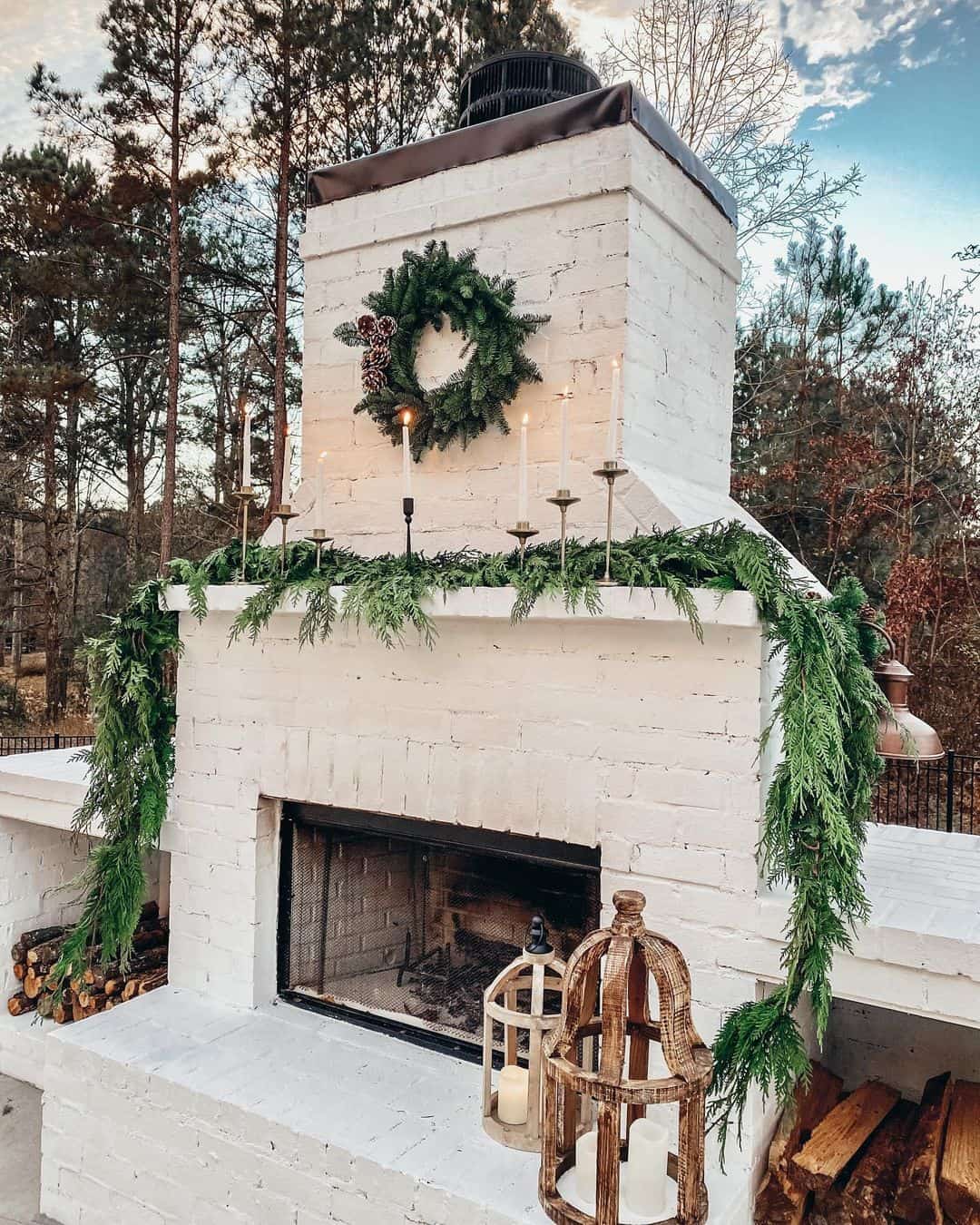 Festive White Brick Patio Design - Soul & Lane