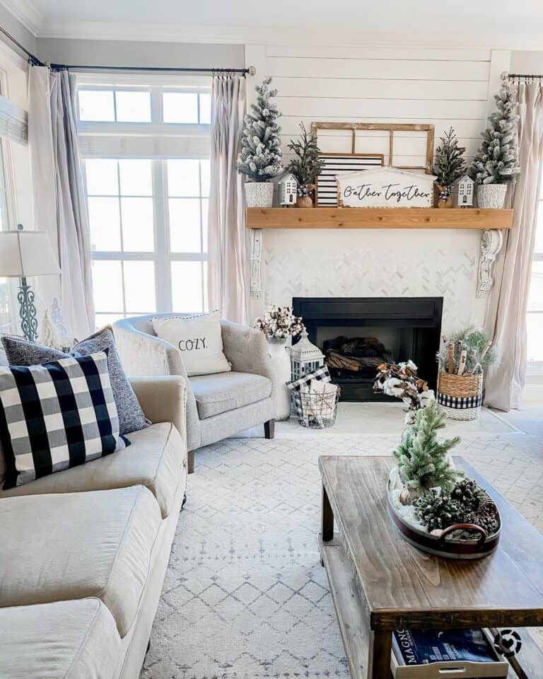 Festively-decorated Living Room