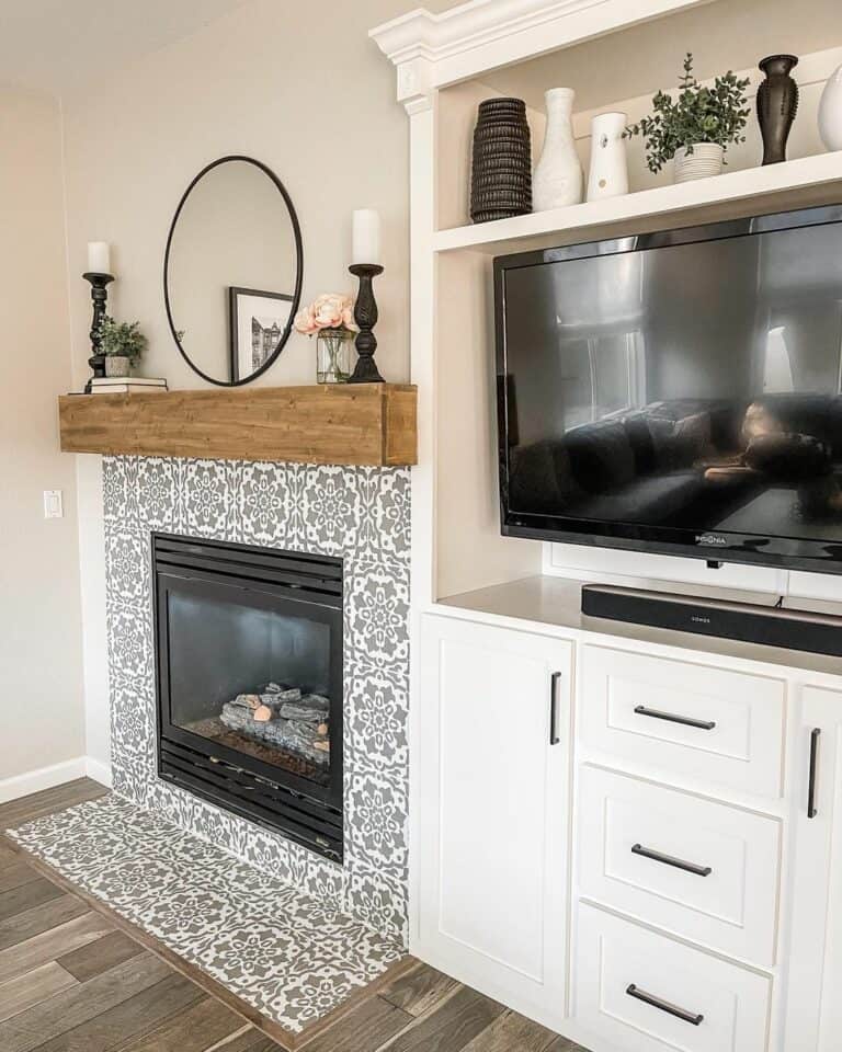 Fireplace With Mosaic Tile Patterns