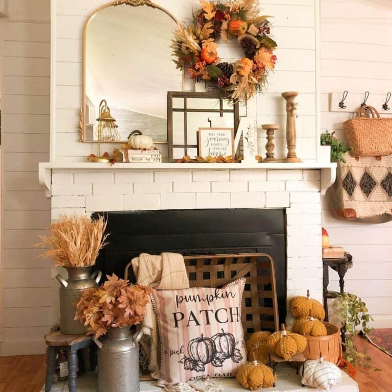 Fireplace with Vintage Halloween Decor