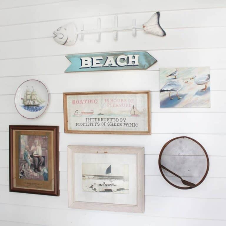 Fish Décor and a Blue Beach Sign