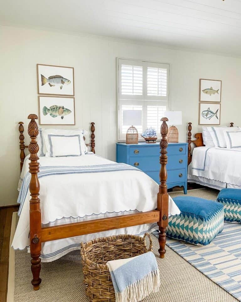 Coastal Bedroom: Create a Bedroom with a Coastal - Inspired Design.  Generative AI Stock Illustration - Illustration of elegant, interior:  273044092