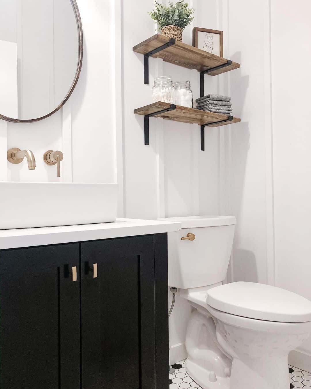 Floating Shelf Décor for a Guest Bathroom Soul & Lane