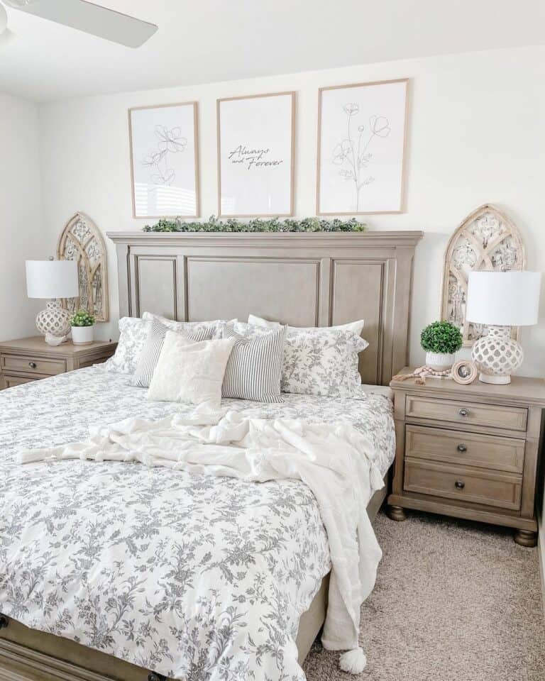 Floral Bedding and Matching Tan Furniture Set
