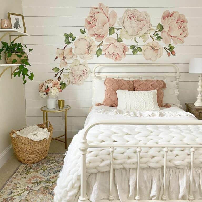 Floral Wall Decal for a Cottage Bedroom