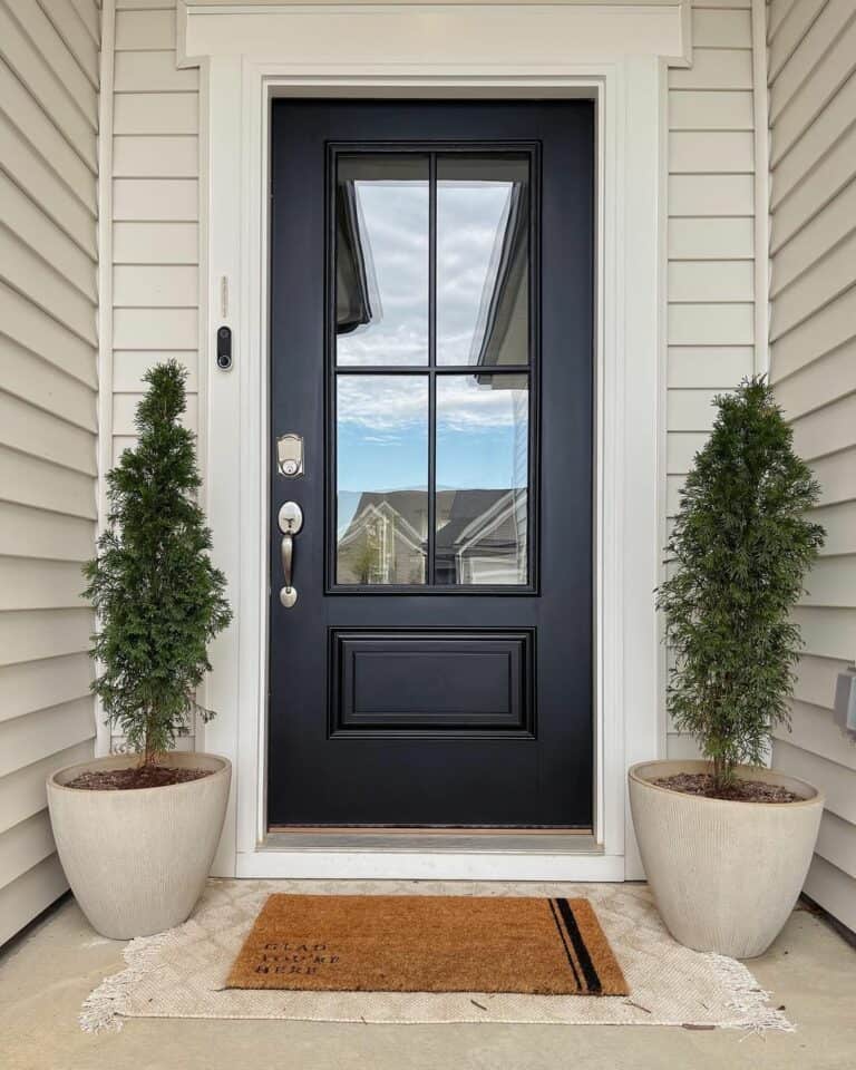 Front Entry With Black Door