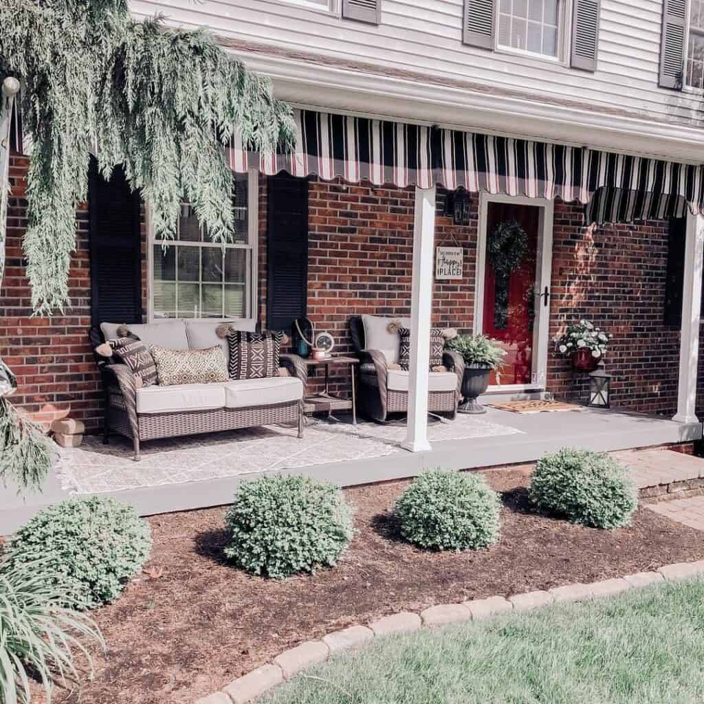 Front Porch With Wicker Furniture