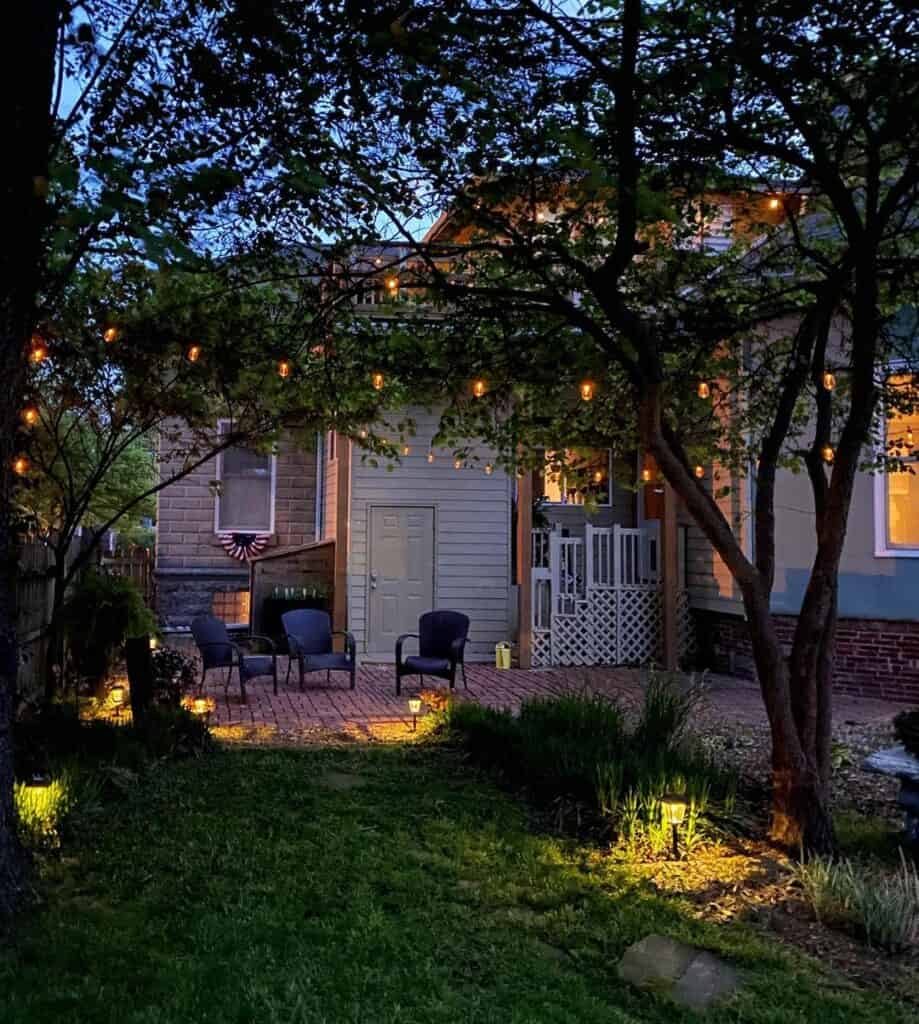 Garden Lanterns and Strands of Lights