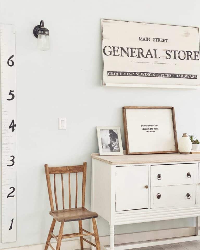 General Store Sign In White Farmhouse Room