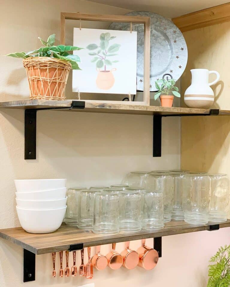 Glass Masson Jars and Copper Utensils