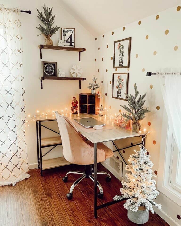 Gold Polka Dot Home Office