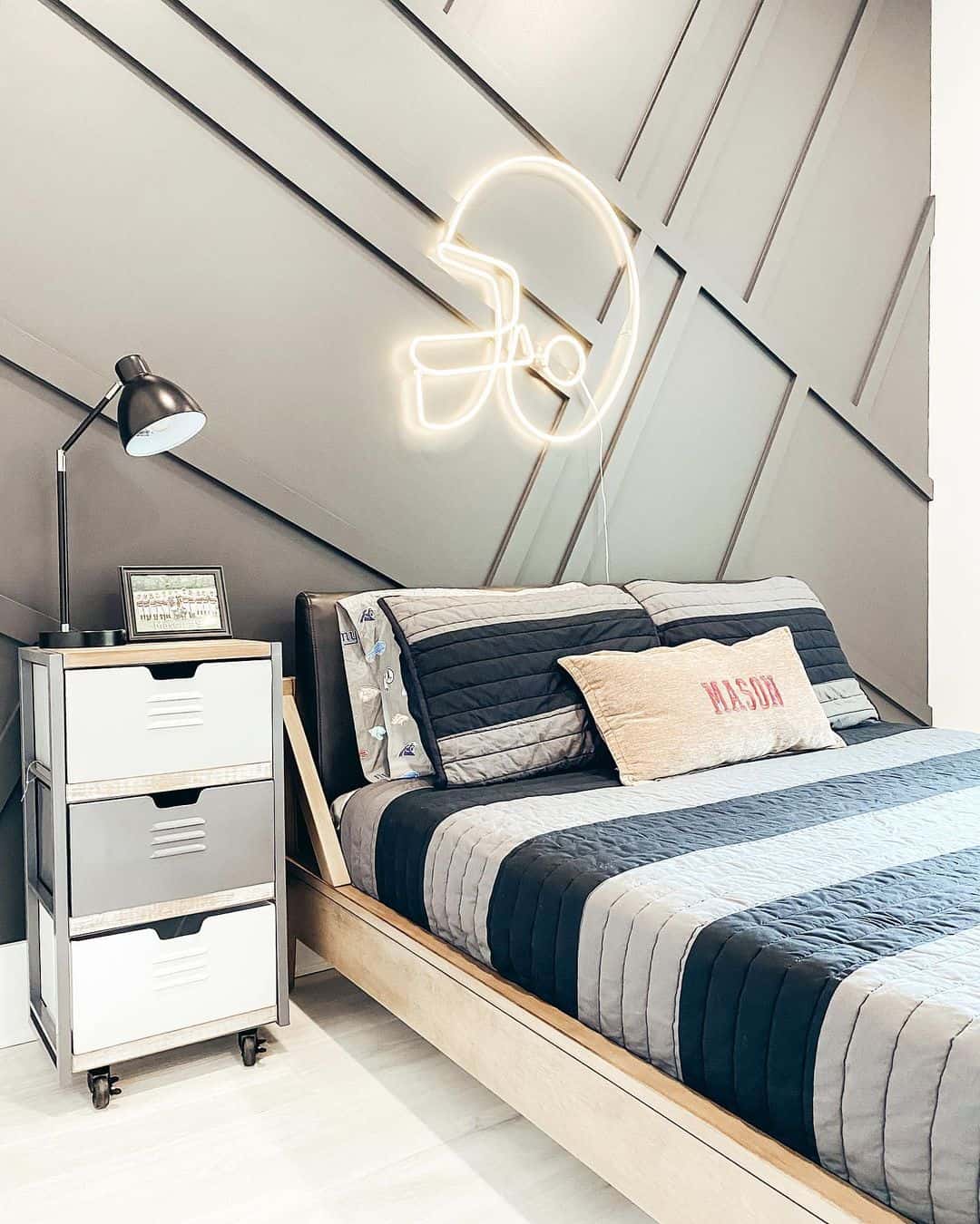 Dark Green Accent Wall Boys Room