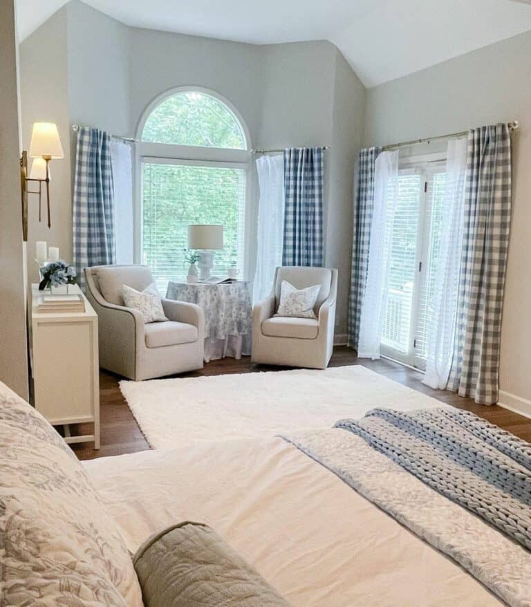 Gray Armchairs and Table for Master Bedroom