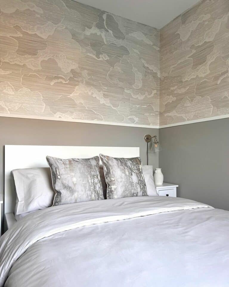 Gray Cloud Mural Bedroom Wallpaper