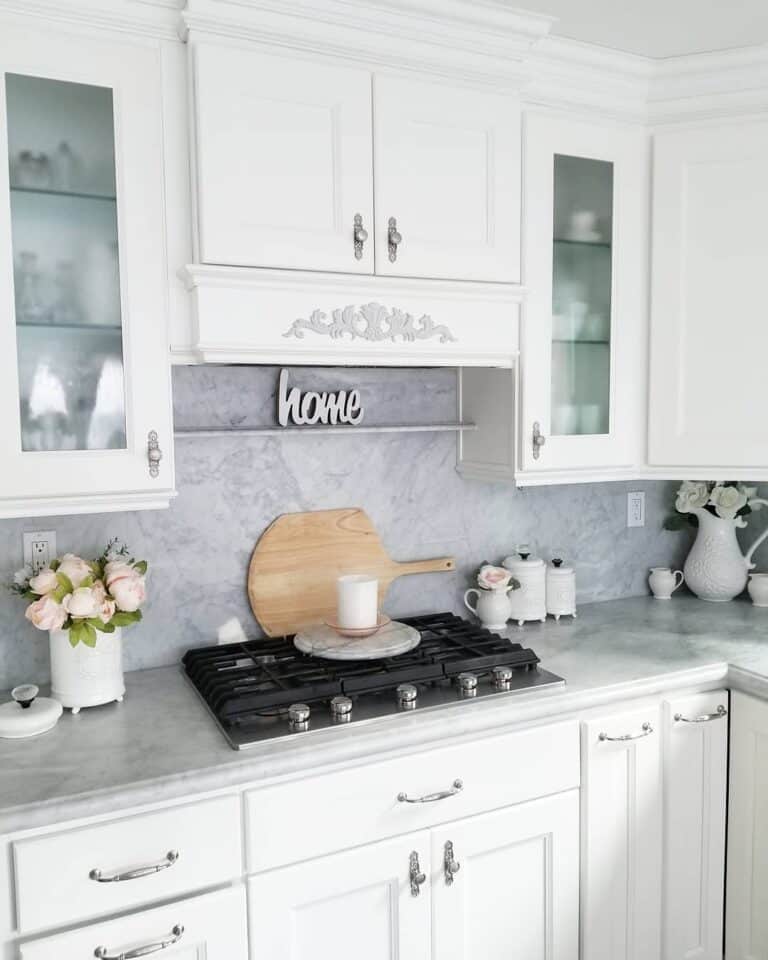 Gray Marble Countertop With White Kitchen Décor