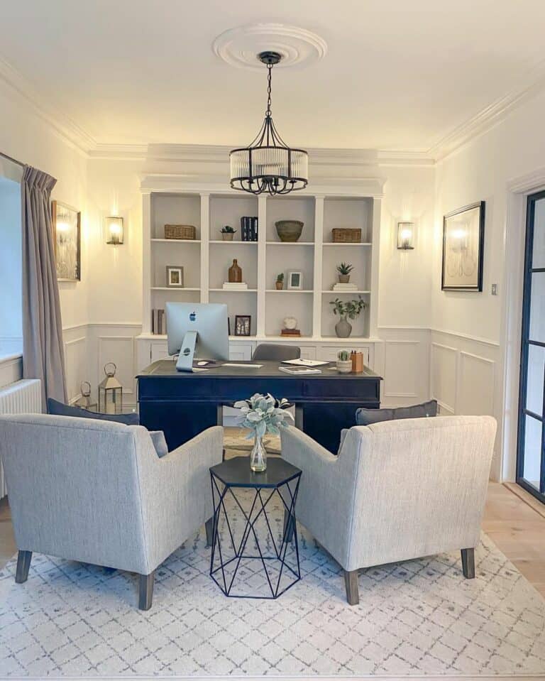 Gray and Black Home Office Desk